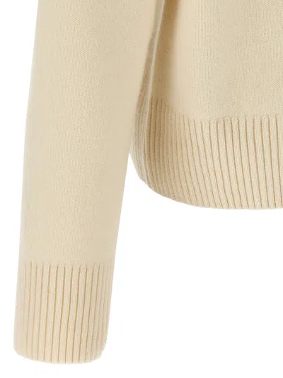 Ami Alexandre Mattiussi Turtleneck Sweater Featuring Long Sleeves And Ribbed Edges In Neutral