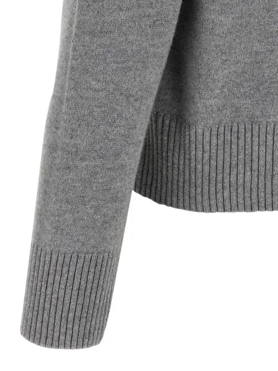 Ami Alexandre Mattiussi Puff Logo Sweater Sweaters And Cardigans Gray In Gray