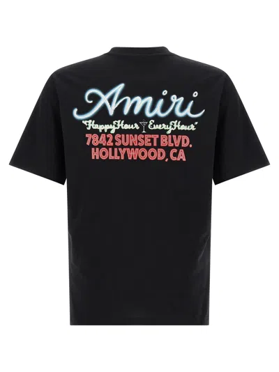 Amiri Mens Neon Lights Graphic-print Cotton T-shirt Black Xl In Black