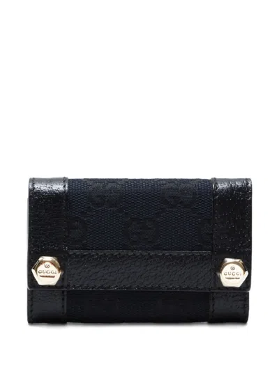Pre-owned Gucci 2000s Gg Canvas Keycase In Black