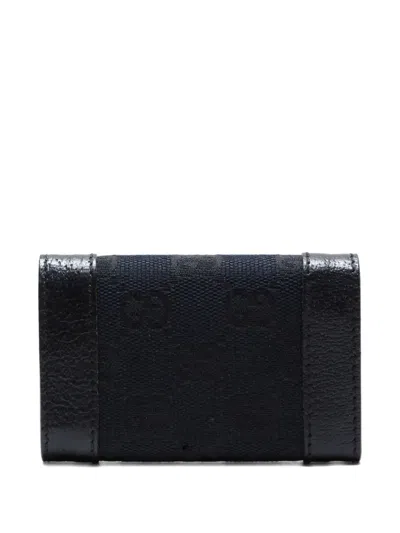 Pre-owned Gucci 2000s Gg Canvas Keycase In Black