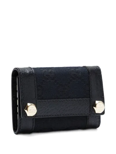 Pre-owned Gucci 2000s Gg Canvas Keycase In Black