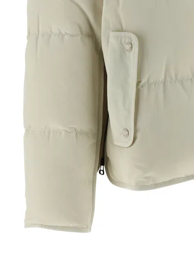 Yves Salomon Fur Insert Cropped Down Jacket Puffer Jackets White In Gold