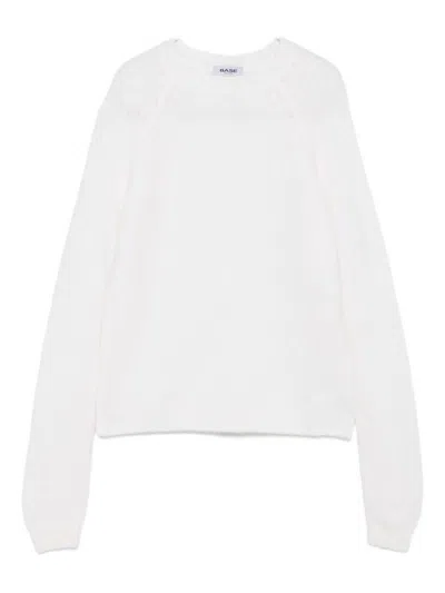 Base White Raglan-sleeve Sweater In White