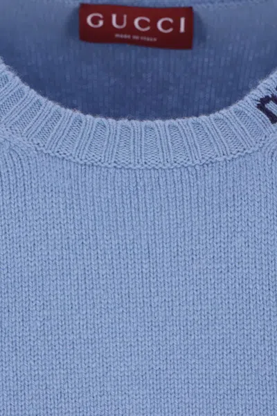 Gucci Felted Wool Knit Sweater With Intarsia In Animal Print