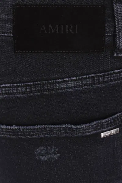 Amiri Casual Trousers With Five Pockets And Embroidery In Black