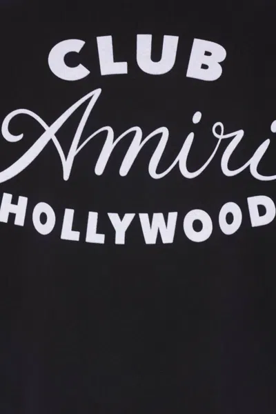 Amiri Black Crewneck T-shirt With Logo Lettering On The Front And Maxi Logo Print On The Rear In Cotton Ma In Black