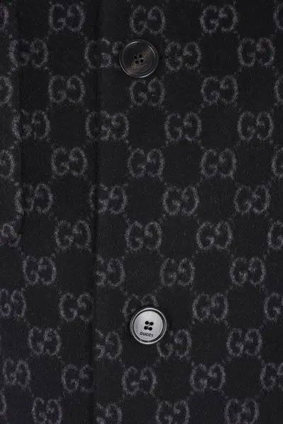 Gucci Reversible Wool And Silk Coat In Blue