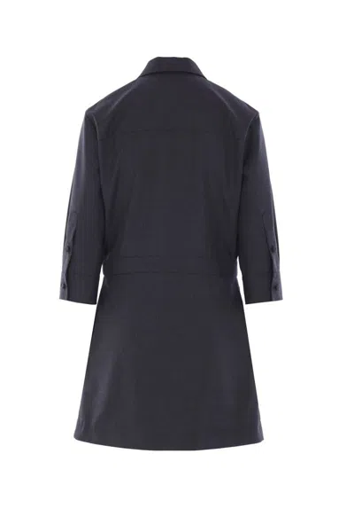 Gucci Womens Horsebit Long-sleeves Wool Mini Dress Ardesia Grey In Black