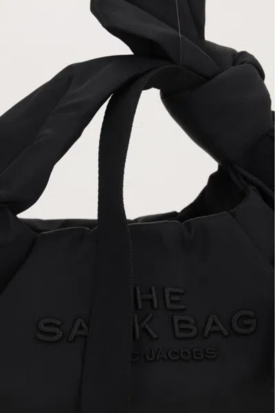 Marc Jacobs The Bow Nylon Mini Sack Handbag In Black