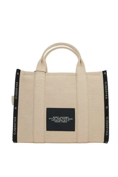 Marc Jacobs The Tote Bag In Canvas With Embroidered Logo In Nude