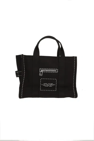 Marc Jacobs The Trompe Loeil Cargo Canvas Medium Tote Bag In Black