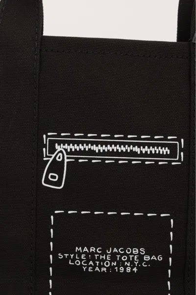 Marc Jacobs The Trompe Loeil Cargo Canvas Medium Tote Bag In Black