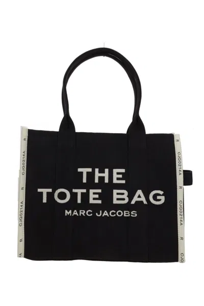 Marc Jacobs The Jacquard Small Tote Hand Bag In Black