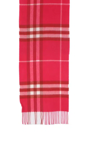 Burberry Womens Tart Check-print Cashmere Scarf In Red