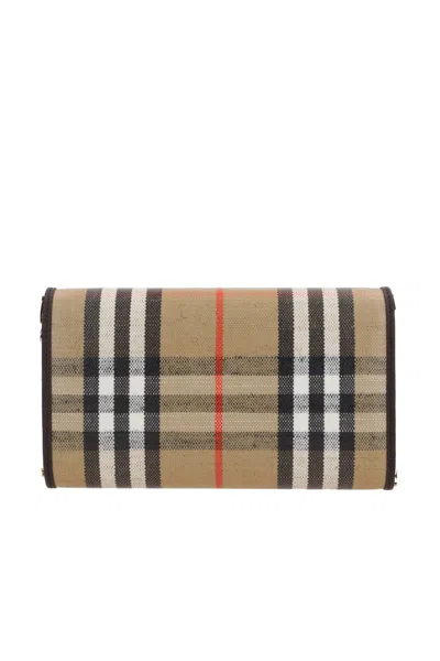 Burberry Canvas Shoulder Bag In Multi