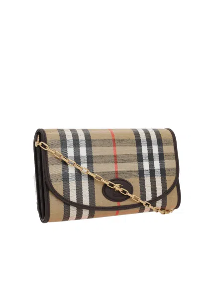 Burberry Canvas Shoulder Bag In Multi