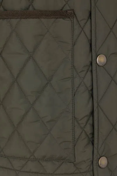 Burberry Padded Corduroy-trimmed Quilted Shell Jacket In Green