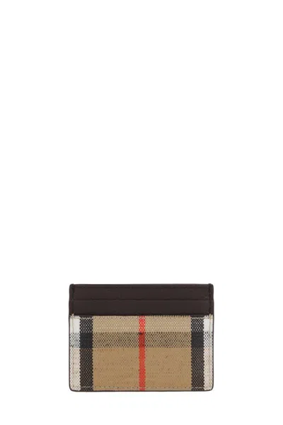Burberry Beige Highlands Card Holder In Sand