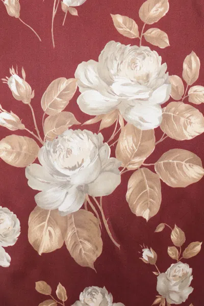 Dolce & Gabbana Dolce&gabbana Burgundy Satin Dress With Floral Print Women In Burgundy