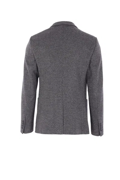 Dolce & Gabbana Single-breasted Herringbone Blazer In Gray