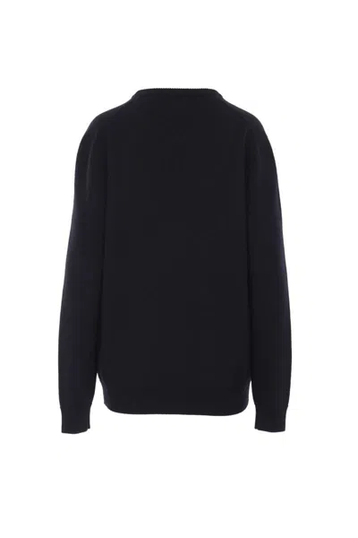 Dolce & Gabbana V-neck Embroidered Sweater In Black
