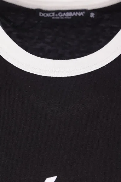 Dolce & Gabbana Round Neck T-shirt In Cotton In Black