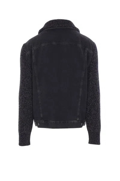 Dolce & Gabbana Tailored Denim And Wool Blend Jacket In Black