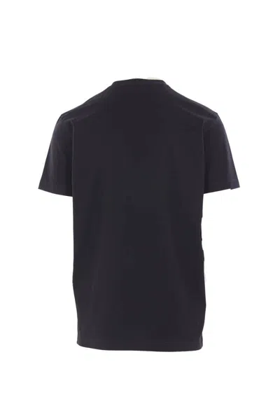 Dsquared2 Crew Neck T-shirt With Subtle Logo Print In Blue