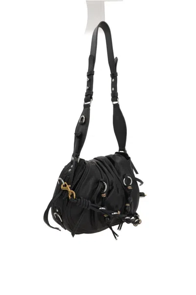 Isabel Marant Pleated-detail Drawstring Shoulder Bag In Black
