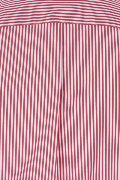 Brunello Cucinelli Striped Poplin Shirt In Pink