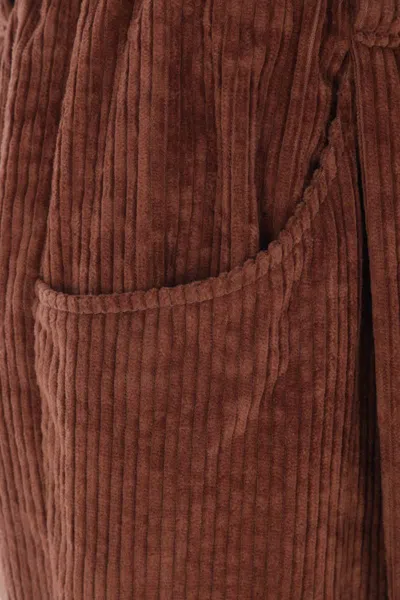 Brunello Cucinelli Soft Corduroy Pleated Straight-leg Ankle Pants In Brown