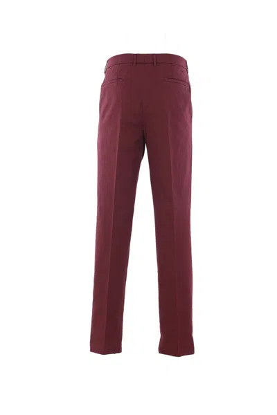 Brunello Cucinelli Casual Pants With Belt Loops In Burgundy