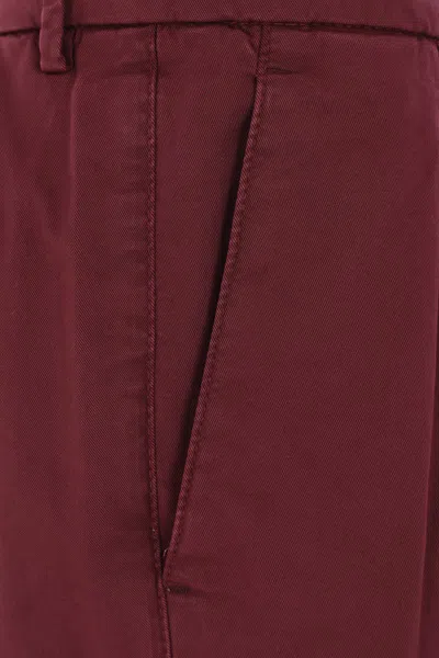 Brunello Cucinelli Casual Pants With Belt Loops In Burgundy