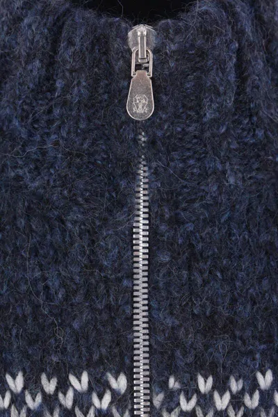 Brunello Cucinelli Geometric Jacquard Cardigan In Wool And Cashmere In Gray