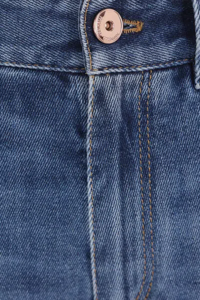 Brunello Cucinelli Blue Jeans With Logo Patch On The Rear And Faded Effect In Blue