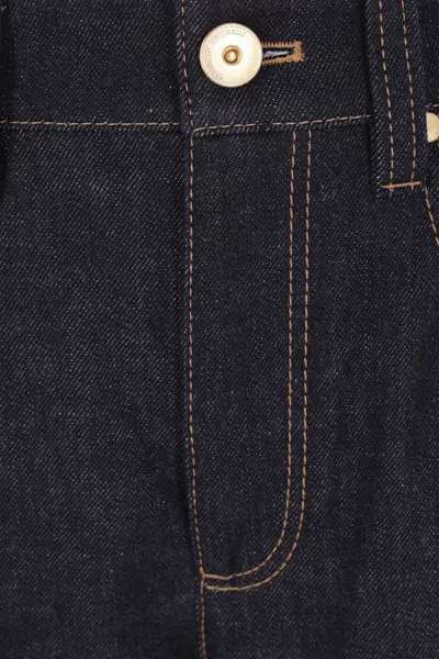 Brunello Cucinelli Denim Wide Jeans In Blue