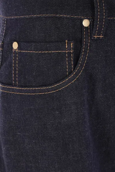 Brunello Cucinelli Denim Wide Jeans In Blue