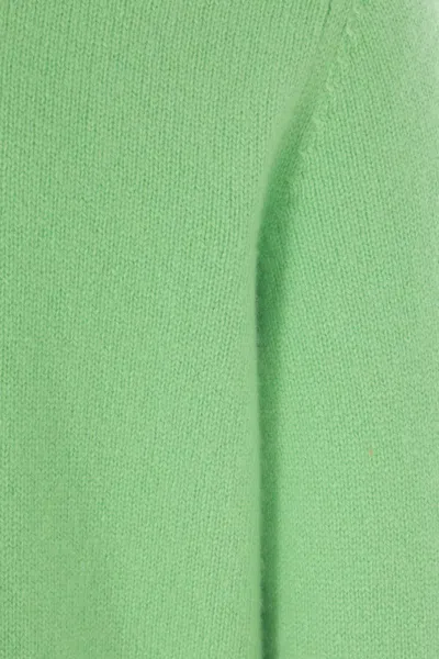 Tom Ford Felted Pure Cashmere Long Sleeves Crew Neck Sweater In Green