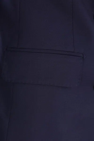 Tagliatore Double-breasted Wool Jacket In Black