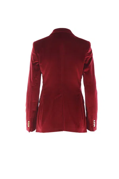 Tagliatore Velvet Double-breasted Jacket In Red