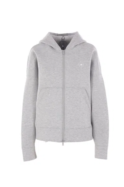 Adidas By Stella Mccartney Hooded Zip-up Jacket In Gray