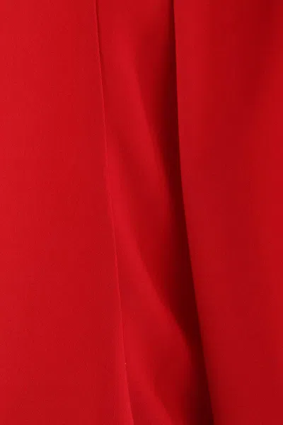 Alberta Ferretti Women Red Long Dress With Hooded Sleeves And Cut Out On The Back In Fabric Woman