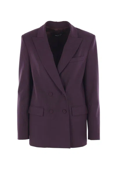 Federica Tosi Frescolana Double-breasted Jacket In Purple