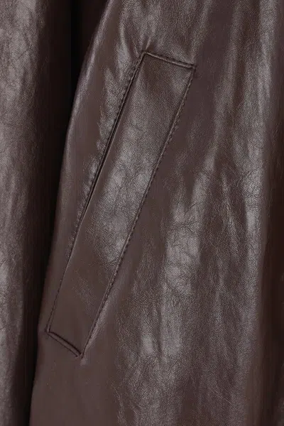 Federica Tosi Bomber Pelle Metallo In Brown