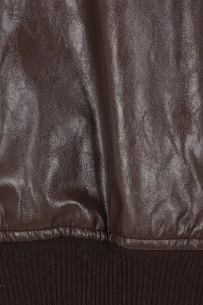Federica Tosi Bomber Pelle Metallo In Brown
