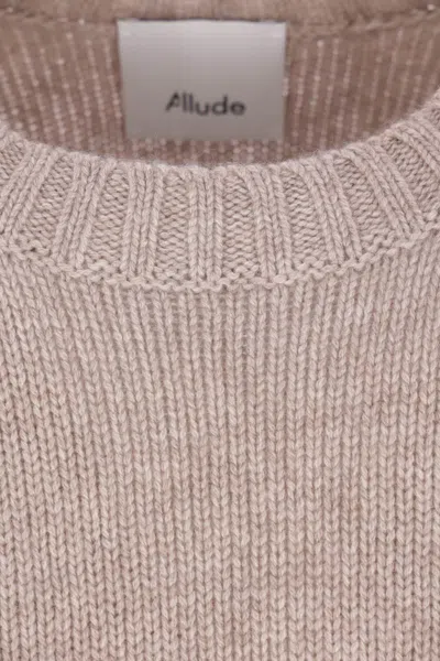 Allude Ribbed-knit Cashmere Jumper In Neutral
