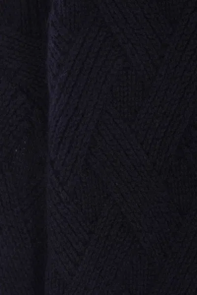 Allude Diamond-pattern Wool Sweater In Blue