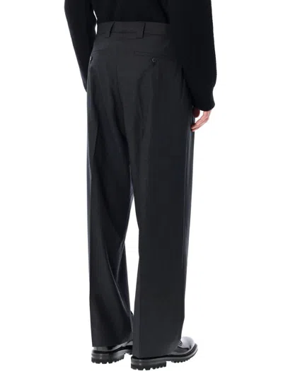 Mfpen Classic Wool Trousers Dark Grey In Black