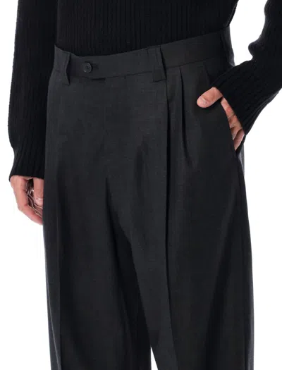 Mfpen Classic Wool Trousers Dark Grey In Black